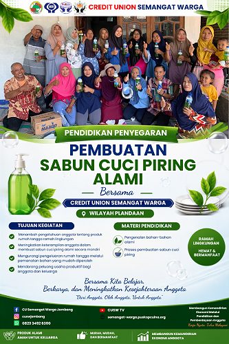 Pendidikan Penyegaran: Pembuatan Sabun Cuci Piring Alami Bersama Credit Union Semangat Warga