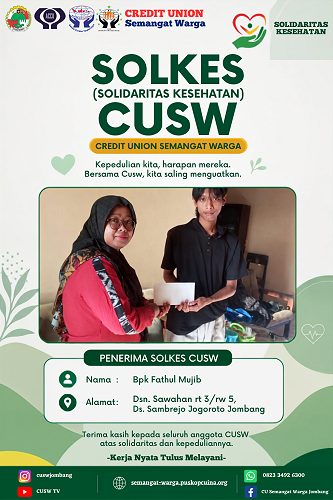 Penyerahan Bantuan SOLKES CUSW kepada Bapak Fathul Mujib