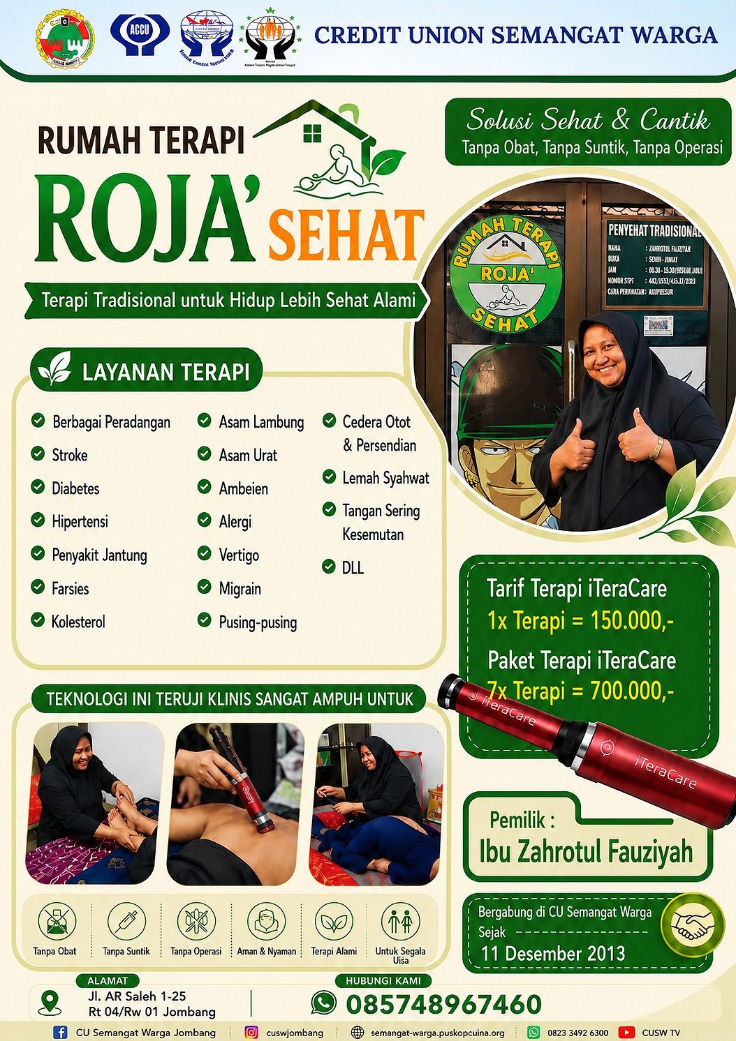 Rumah Terapi ROJA' SEHAT, Solusi Terapi Tradisional untuk Hidup Lebih Sehat