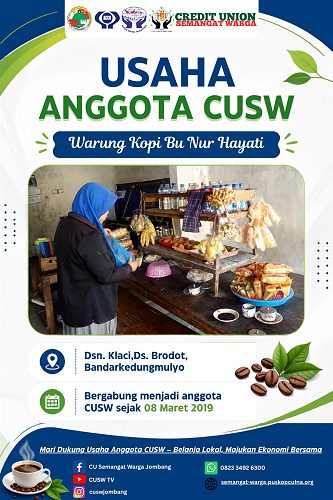 Usaha Anggota CUSW – Warung Kopi Bu Nur Hayati (Bandarkedungmulyo)